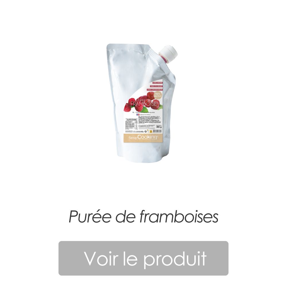 Buche framboise chocolat blanc Purée de framboises - ScrapCooking